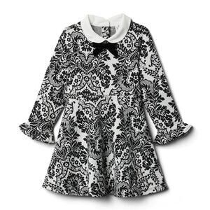 Janie and Jack Damask Print Peter Pan Collar Dress Sz 7